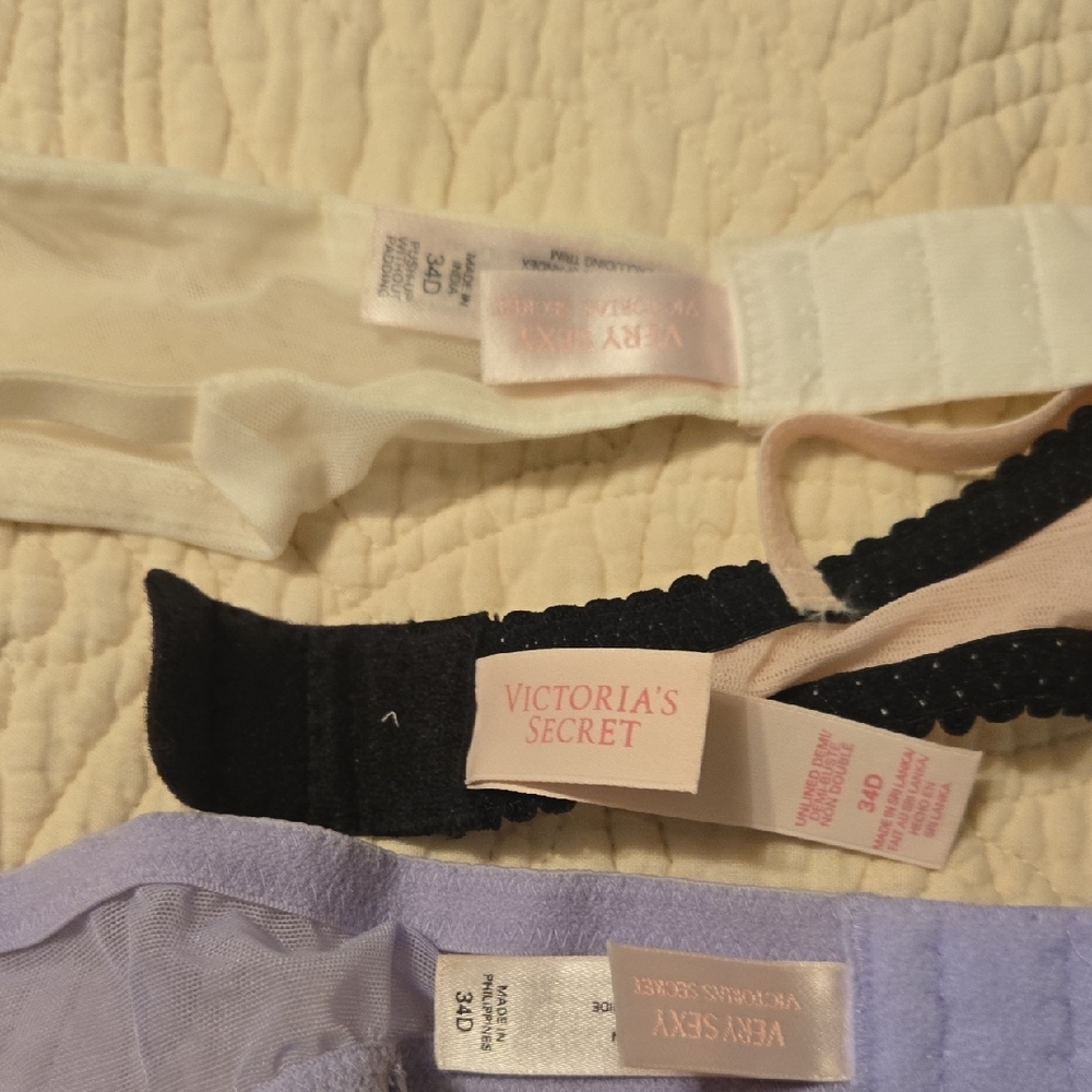 Victoria's Secret Lace Bras - Lavender, Cream, and Pink - Picture 2 of 3